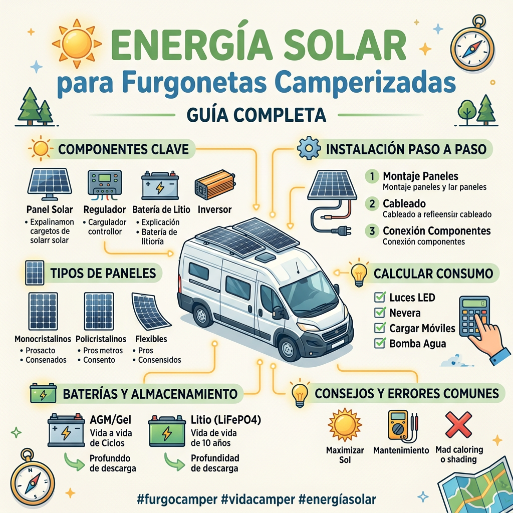 Energía Solar para Furgonetas Camperizadas: Guía Completa